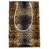 Gold Brown Black Ivory Snake Skin Mittlere Geschenktüte (Vorderseite)