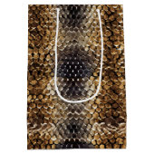 Gold Brown Black Ivory Snake Skin Mittlere Geschenktüte (Rückseite)