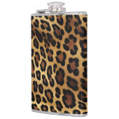 Gold Brown Black Leopard Animal Print Flachmann (Links)