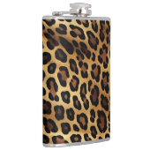 Gold Brown Black Leopard Animal Print Flachmann (Rechts)