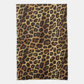 Gold Brown Black Leopard Print Geschirrtuch (Vertikal)