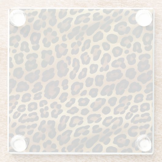 Gold Brown Black Leopard Print Glasuntersetzer (Rückseite)