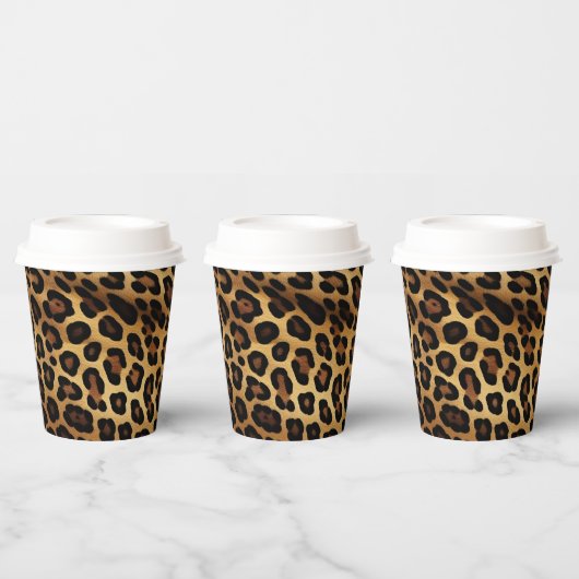 Gold Brown Black Leopard Print Pappbecher (Multi)