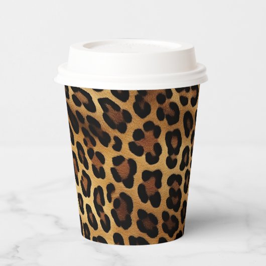Gold Brown Black Leopard Print Pappbecher (Links)