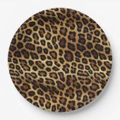 Gold Brown Black Leopard Print Pappteller (Vorderseite)