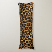 Gold Brown Black Leopard Print Seitenschläferkissen (Vorderseite Vertikal)