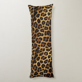 Gold Brown Black Leopard Print Seitenschläferkissen (Rückseite (Vertikal))