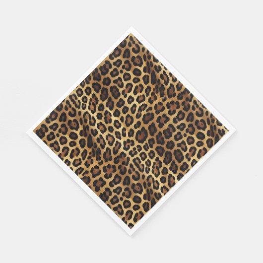 Gold Brown Black Leopard Print Serviette (Ecke)