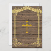 Gold Brown Boy Mexikanische Taufe Einladung (Rückseite)