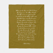 Gold Brown Custom Poem Song Lyric Quote  Fleecedecke (Vorderseite)