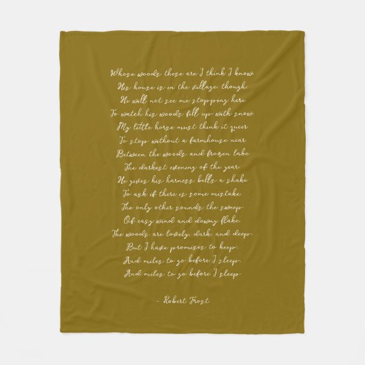 Gold Brown Custom Poem Song Lyric Quote Fleecedecke (Vorderseite)