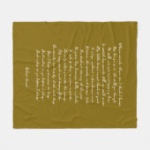 Gold Brown Custom Poem Song Lyric Quote Fleecedecke (Vorderseite (Horizontal))