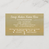 Gold Brown Handmade Bath Bomb Soap Maker Visitenkarte (Rückseite)
