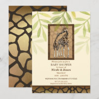 Gold Brown Kissing Giraffes Zoo Kinderdusche
