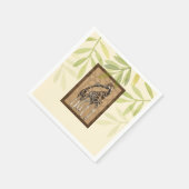 Gold Brown Kissing Giraffes Zoo Kinderdusche Serviette (Ecke)