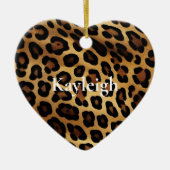 Gold Brown Leopard Animal Print Keramik Ornament (Vorne)