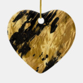 Gold Brown Leopard Animal Print Keramik Ornament (Hinten)