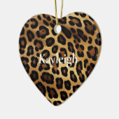 Gold Brown Leopard Animal Print Keramik Ornament (Links)