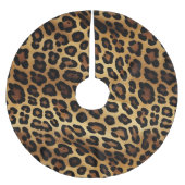 Gold Brown Leopard Animal Print Polyester Weihnachtsbaumdecke (Vorderseite)