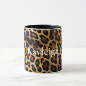 Gold Brown Leopard Animal Print Tasse (Zentrum)