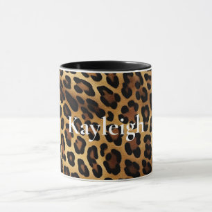 Gold Brown Leopard Animal Print Tasse