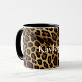 Gold Brown Leopard Animal Print Tasse (Vorderseite Links)