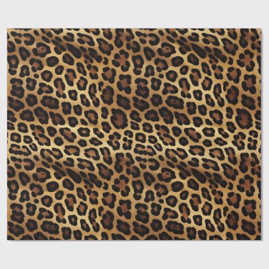 Gold Brown Leopard Print Geschenkpapier (Flach)
