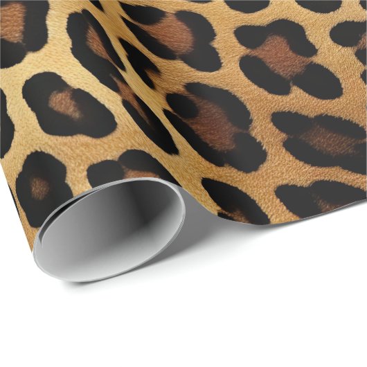 Gold Brown Leopard Print Geschenkpapier (Rolleneckpunkt)