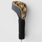 Gold Brown Leopard Print Stripes Golf Headcover (angewinkelt)