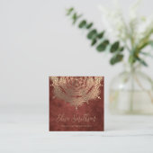 Gold Brown Mandala Yoga Heilung Naturmedizin Quadratische Visitenkarte (Stehend Vorderseite)