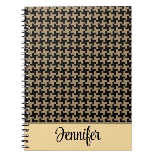 Gold Brown Nailhead Muster Personalisiert Notizblock (Vorderseite)