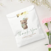 Gold Brown Sage Green Teddy Bear Baby Shower Geschenktütchen (Versiegelt)