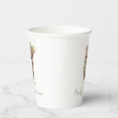 Gold Brown Sage Green Teddy Bear Baby Shower Pappbecher (Rechts)