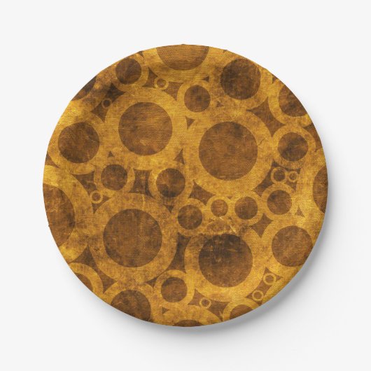 Gold Brown Steampunk Grunge Pattern Paper Teller (Vorderseite)