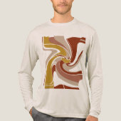 Gold Brown Tan Bold Large MCM Look Art Abstrakt Tri-Blend Shirt (Vorderseite)
