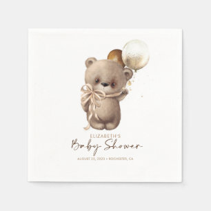 Gold Brown Teddy Bear Baby Dusche Serviette