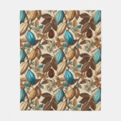 Gold Brown Turquoise Cacao Pattern Fleecedecke (Vorderseite)