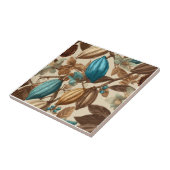 Gold Brown Turquoise Cacao Pattern Fliese (Seite)