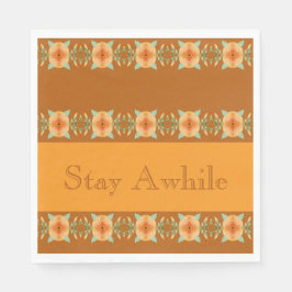 Gold Browns With Peach Artsy Serviette