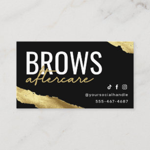 Gold Brows Aftercare Card Visitenkarte