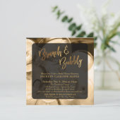 Gold Brunch & Bubbly Champagner Foto Einladung (Stehend Vorderseite)