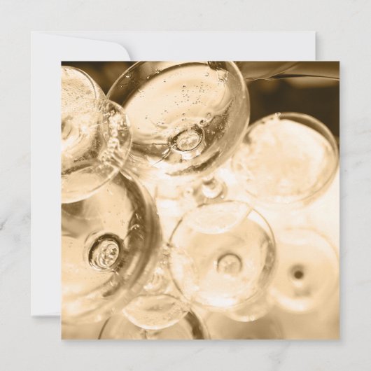 Gold Brunch & Bubbly Champagner Foto Einladung (Rückseite)