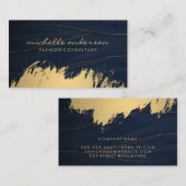 Gold Brush and Lines Visitenkarte (Vorne/Hinten)