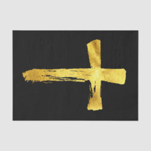Gold Brush Cross Christlich Crucifix Jesus God BIG Seidenpapier