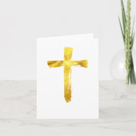 Gold Brush Cross - Modern Christian Crucifix Feiertagskarte