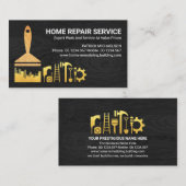 Gold Brush Handyman Tools auf Holz Visitenkarte (Vorne/Hinten)