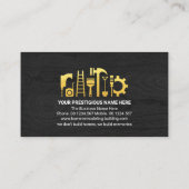 Gold Brush Handyman Tools auf Holz Visitenkarte (Rückseite)