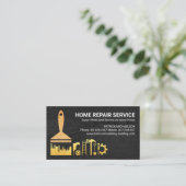 Gold Brush Handyman Tools auf Holz Visitenkarte (Stehend Vorderseite)