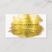Gold Brush Paint Stroke Visitenkarte (Vorderseite)
