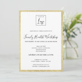 GOLD BRUSH RAIN STROKE IHRE LOGO WORKSHOP EREIGNIS EINLADUNG (Stehend Vorderseite)